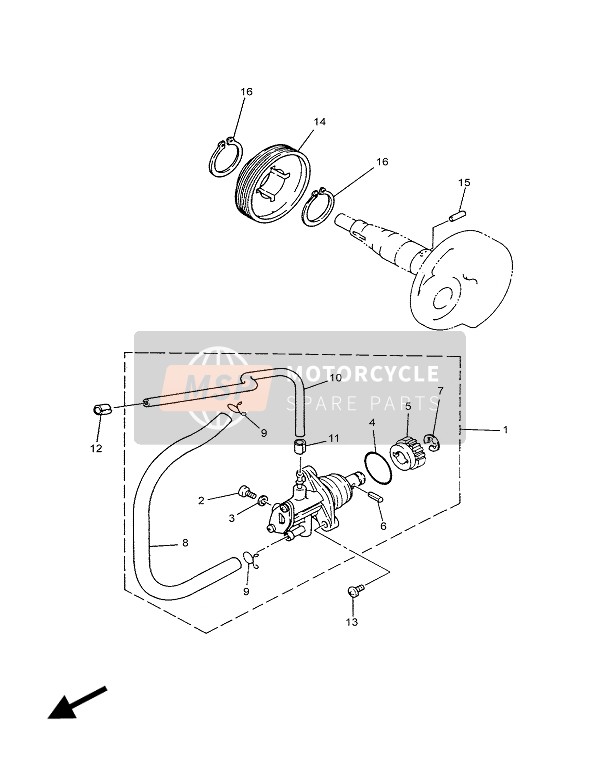 4VP131780000, Aandrijftandwiel, Pomp (2, Yamaha, 1